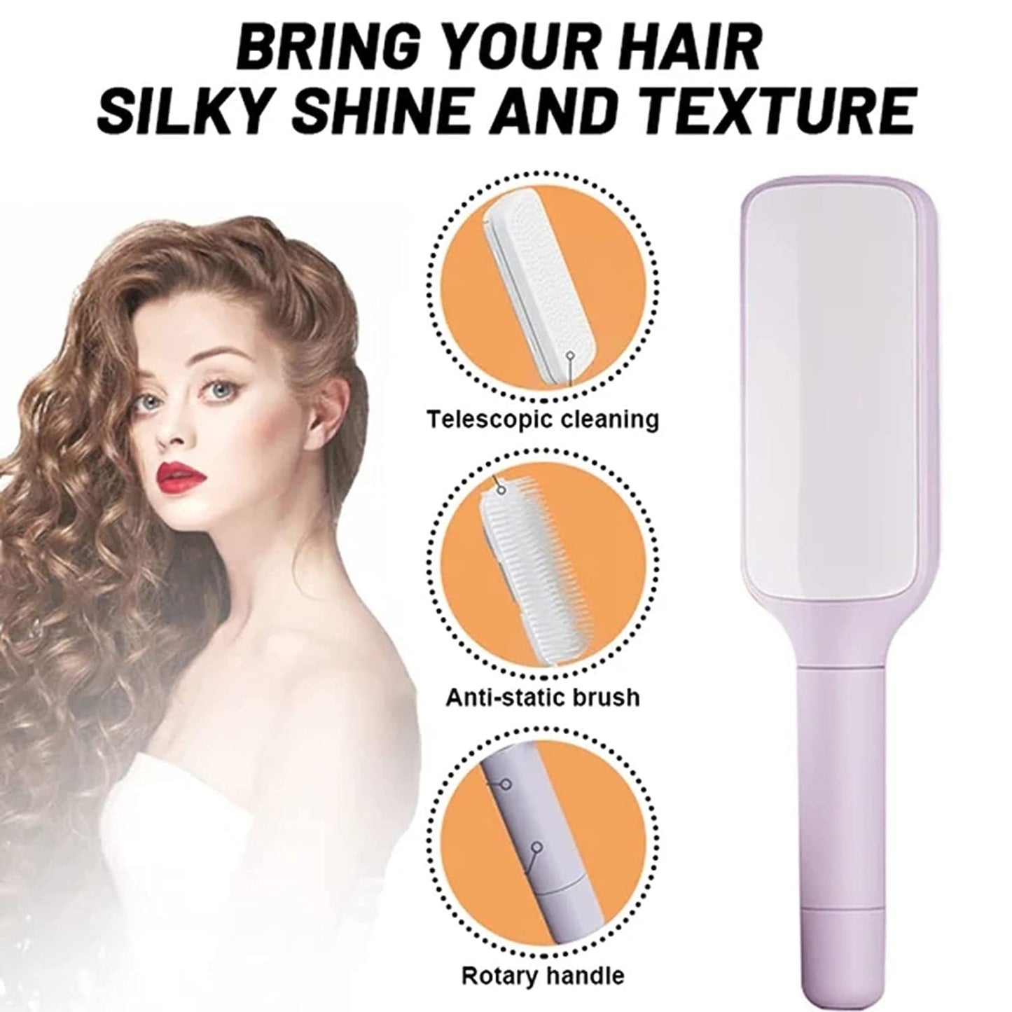 4-in-1 Self-Cleaning Hair Brush