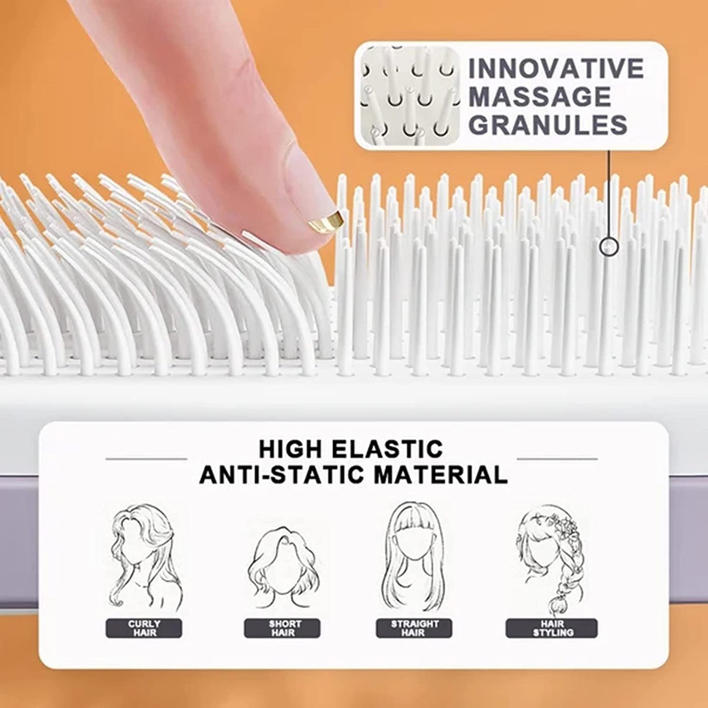 4-in-1 Self-Cleaning Hair Brush