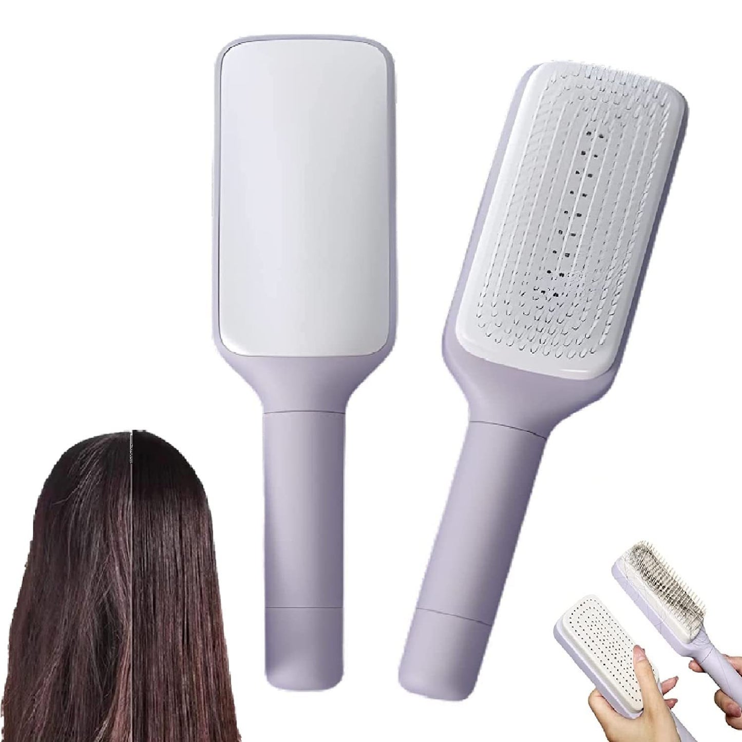 4-in-1 Self-Cleaning Hair Brush